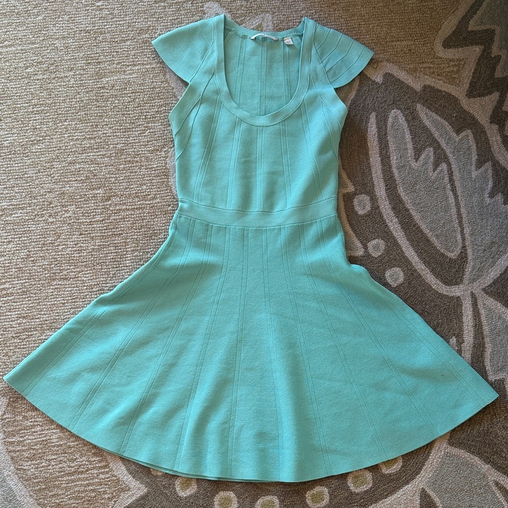 Guess Teal Mini knit Dress size xs cap sleeve